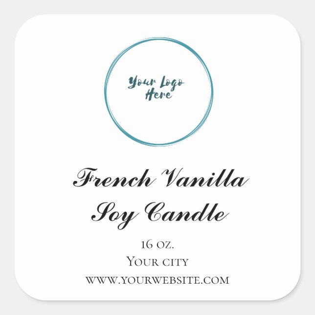 Logo noir et blanc Elegant Candle Étiquette (Devant)