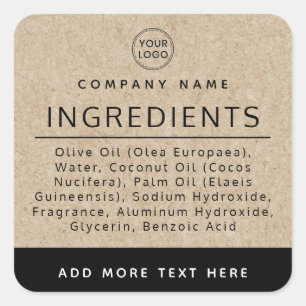 Logo noir Kraft look ingrédient produit étiquette