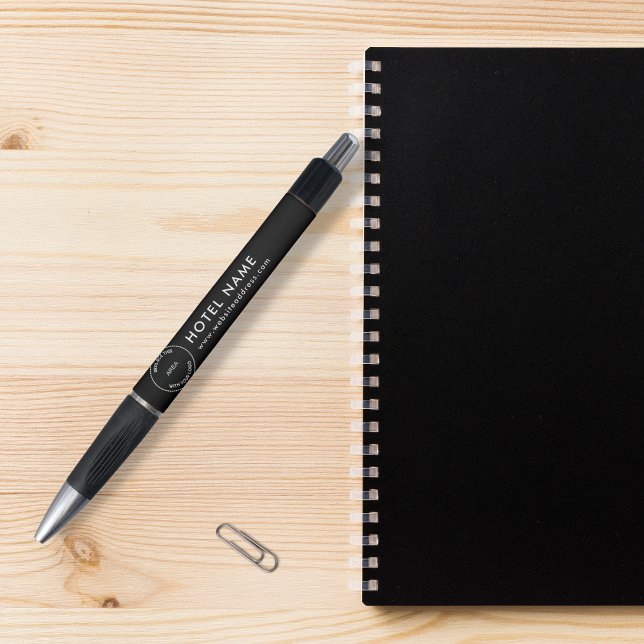 Logo Nom de l'hôtel Adresse du site Web Stylo noir (Créateur téléchargé)