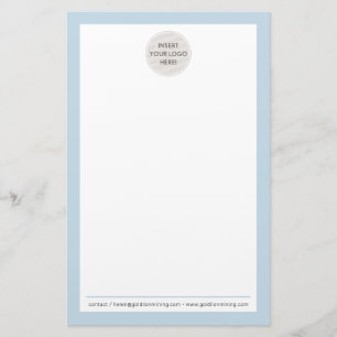 LOGO NOTE PAPER Moderne Business-Form blass blau Briefpapier