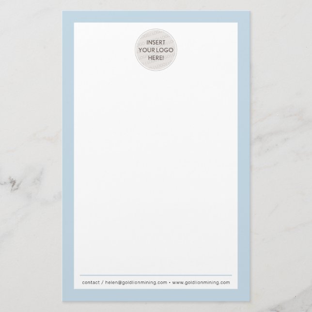 LOGO NOTE PAPER Moderne Business-Form blass blau Briefpapier (Vorderseite)