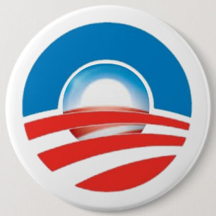 Logo Obama-Sonnenaufgang-3D innerhalb Logos 2013 Button