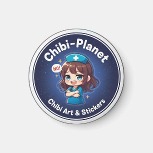 Logo officiel de Chibi-Planet : aimant infirmière 