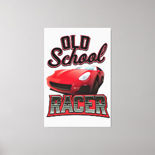 Logo "Old School Racing" Leinwanddruck
