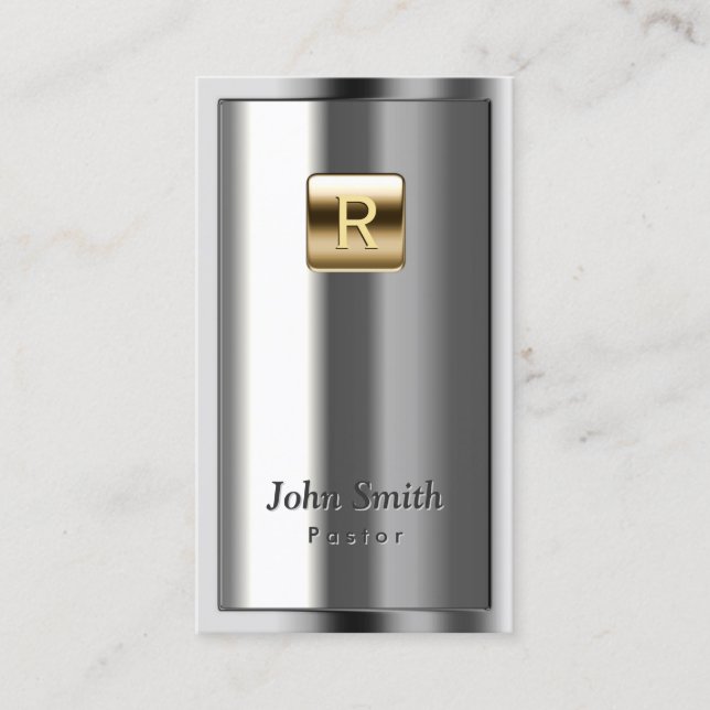 Logo Or Carte de visite de pasteur métallique (Devant)