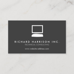 LOGO ORDINATEUR BIO Carte de visite blanc/gris
