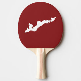 Logo-Paddel der Classic Fishers Island - weiß/rot Tischtennis Schläger