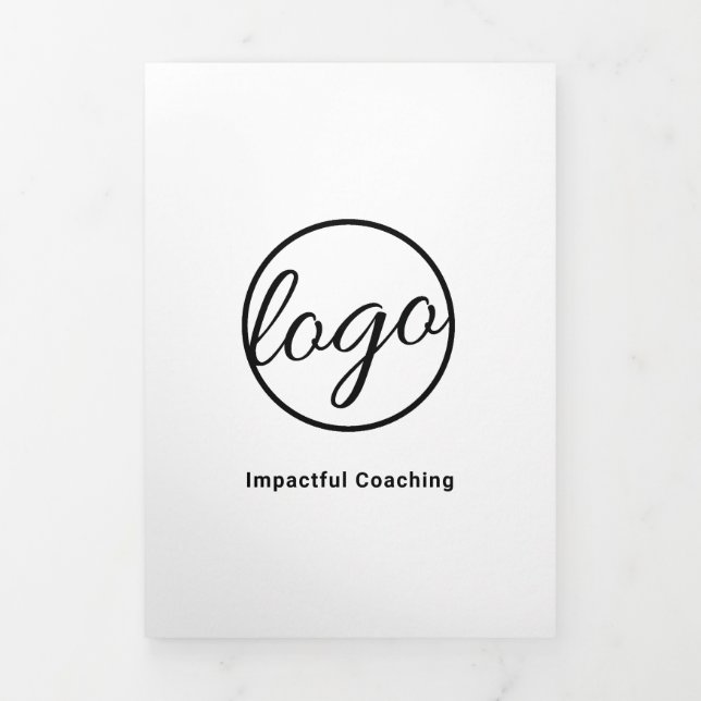 Logo personnalisé Brochure triplée noir et blanc (Page de couverture)