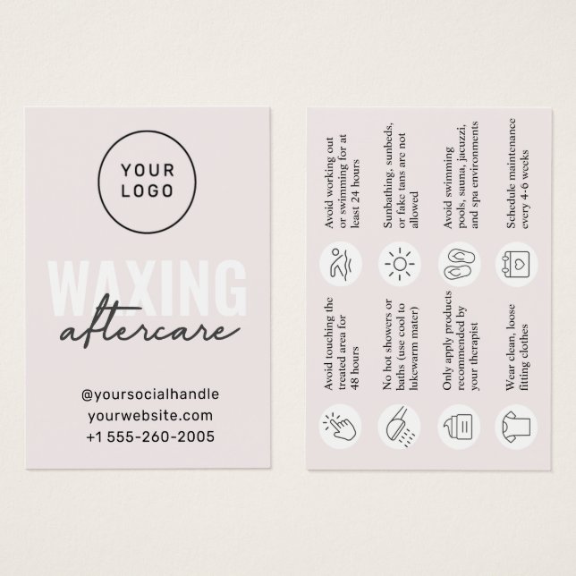 Logo Personnalisé Carte de postsoins de cirage mod (Devant & derrière)