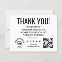 Logo personnalisé Carte de remerciements d'entrepr