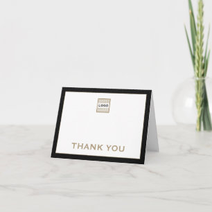 Logo personnalisé Carte de remerciements noir et b