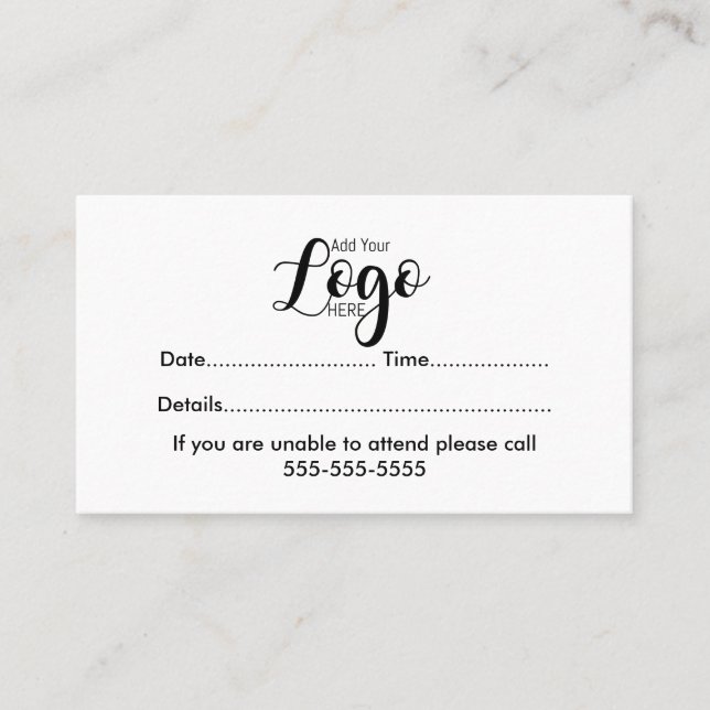 Logo personnalisé carte de visite Carte de rendez- (Devant)