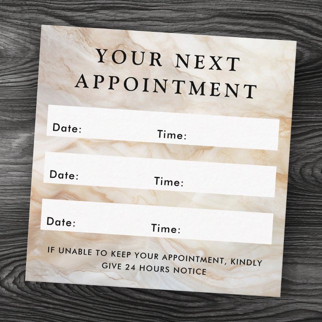 Logo personnalisé en marbre élégant Carte de rende (Elegant marble custom logo square appointment card)