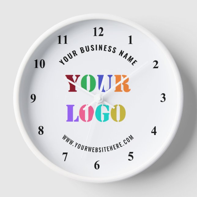 Logo personnalisé et horloge murale de texte - Cho (Recto)