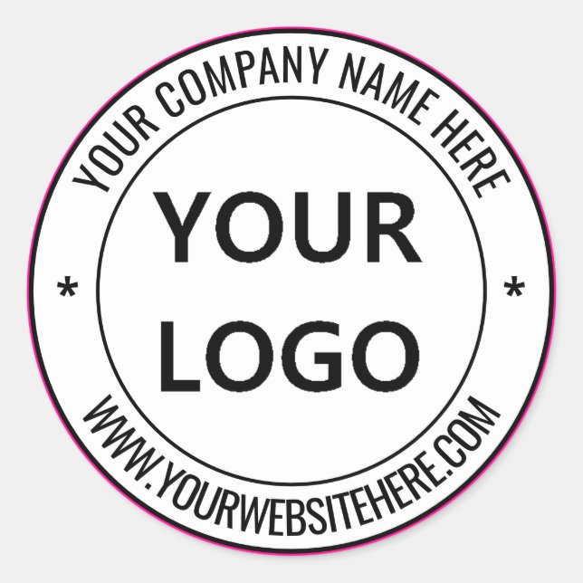 Logo personnalisé et Sticker rond texte Choisir le (Devant)