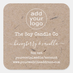 Logo personnalisé étiquette de bougie sur papier k