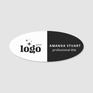 Logo personnalisé Étiquette nominative ovale magné