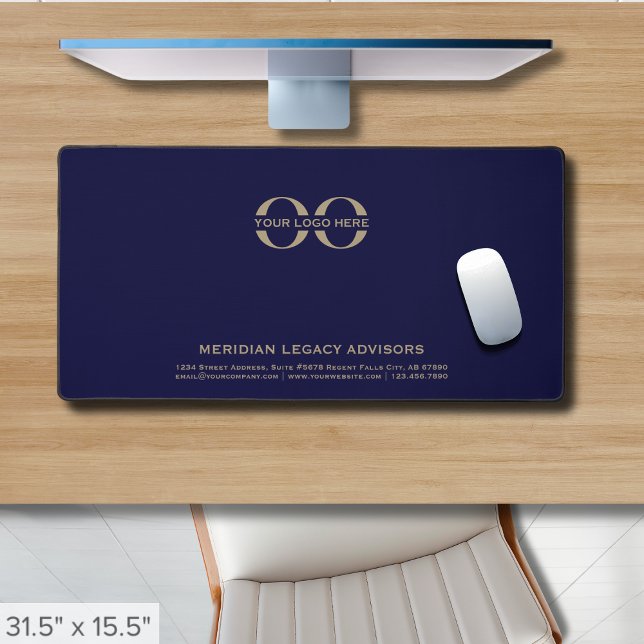 Logo personnalisé Marine Blue Desk Mat (Créateur téléchargé)