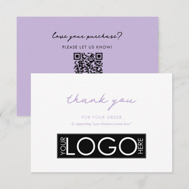 Logo personnalisé Merci d'entreprise violet (Devant / Derrière)