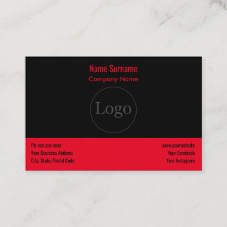 Logo personnalisé moderne & Carte de visite rouge