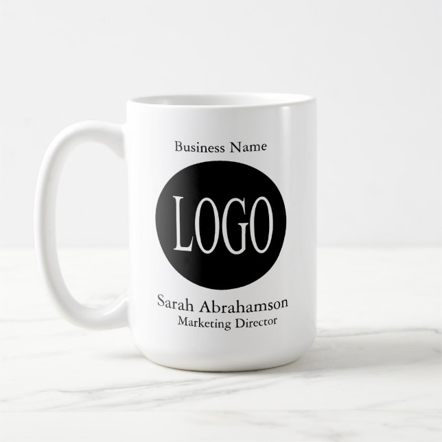 Logo personnalisé noir et blanc Mug Mug Mug (Gauche)