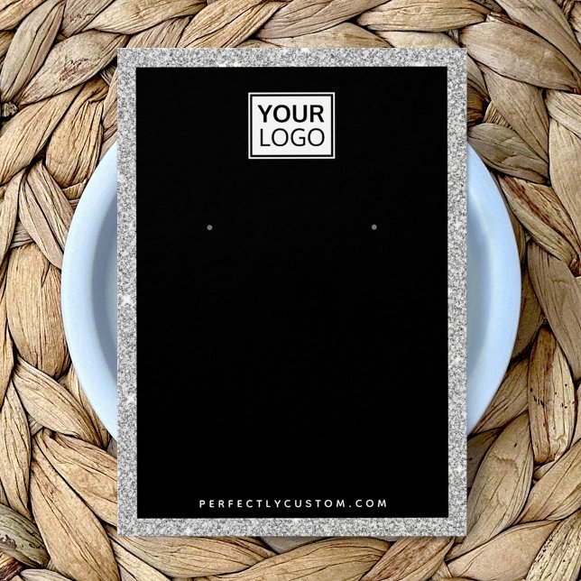 Logo personnalisé parties scintillant argent carte (Créateur téléchargé)