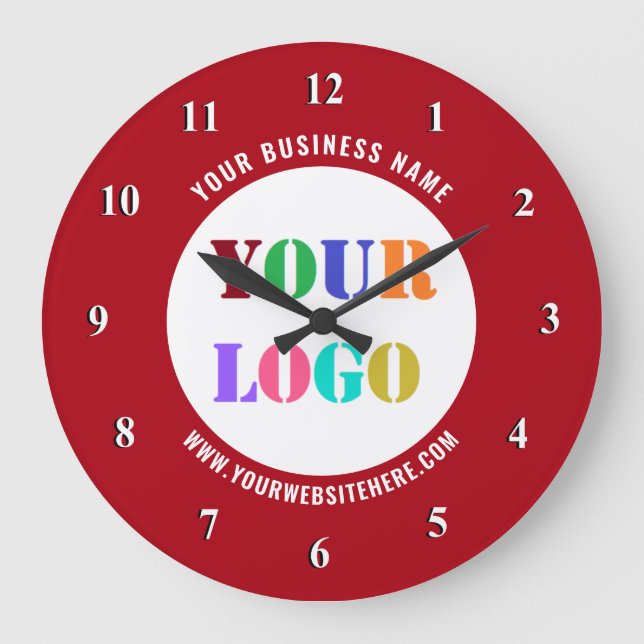Logo personnalisé Photo et mur de texte Horloge vo (Recto)