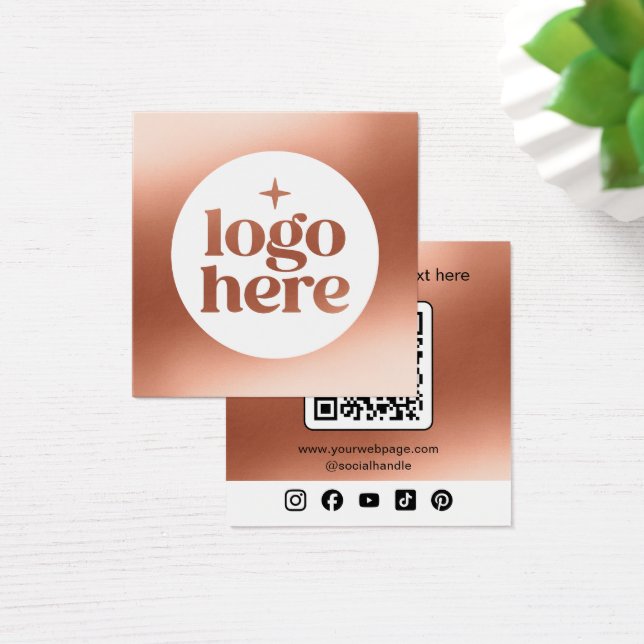Logo personnalisé rose Gold Carte de profil de méd (Bureau)