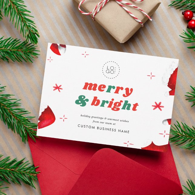 Logo personnalisé Santa Hat Carte de Noël (Créateur téléchargé)