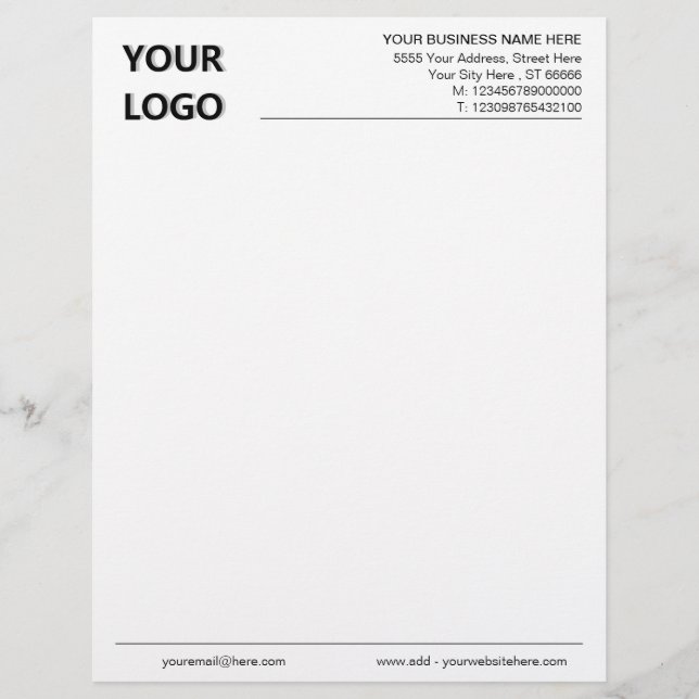 Logo personnalisé Votre Modèle en-tête de lettre d (Devant)