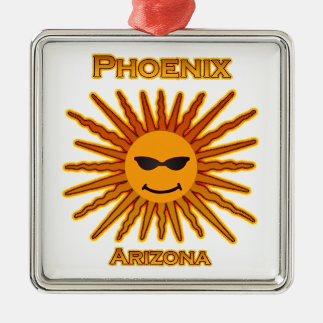 Logo Phoenix Arizona Sun Ornament Aus Metall (Vorne)