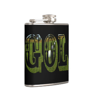 Logo photo de golf vert, flacon de hanche envelopp