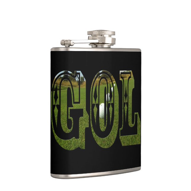 Logo photo de golf vert, flacon de hanche envelopp (Droite)