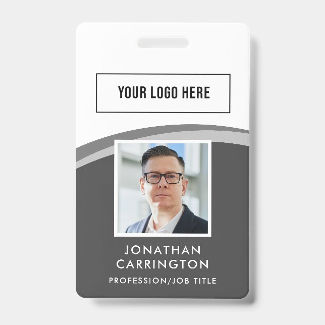Logo photo de l'employé moderne Code QR Badge (Avant)