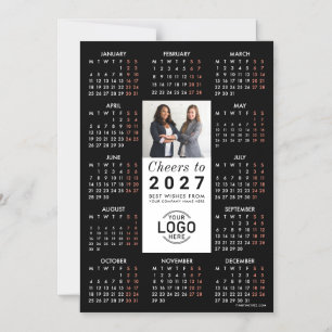 Logo Photo Élégant Calendrier 2027 Carte Magnétiqu