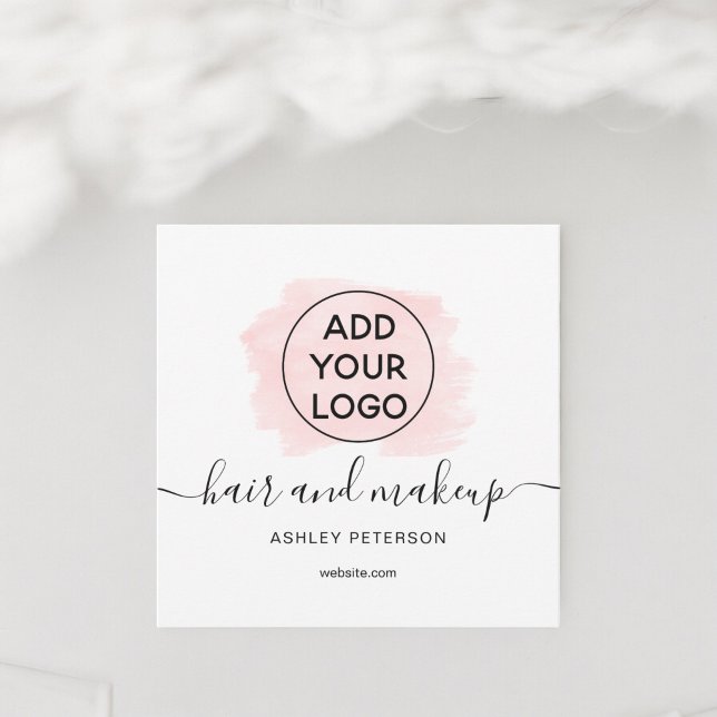 Logo pink brushstroke typography hair makeup einladung (Logo pink brushstroke typography hair makeup invitation)