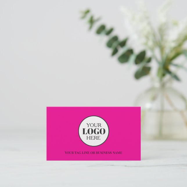 Logo Pink QR Code Instagramm Visitenkarte (Stehend Vorderseite)