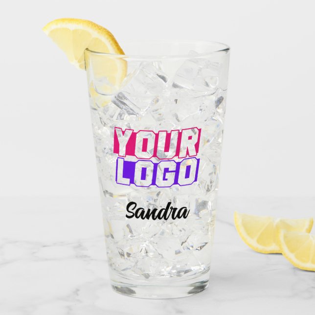 Logo-Pint-Glas mit Ihrem Logo und Namen Glas (Vorderseite Ice)
