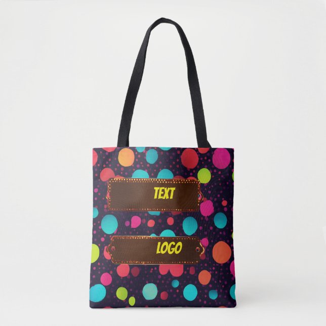 Logo Polka Dot texte conception Sac fourre-tout d' (Devant)