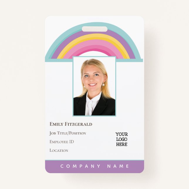 Logo-Portrait für Rainbow Employee Foto ID Name Ausweis (Vorderseite)
