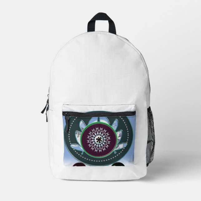 Logo-Position 2 Zoom zweimal Bedruckter Rucksack (Vorderseite)