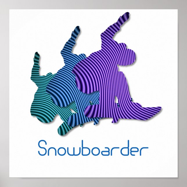 Logo-Printwerbung für Snowboarder Poster (Vorne)