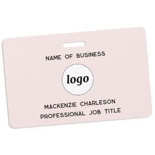 Logo Professionelles Geschäft Blush Pink Name Ausweis