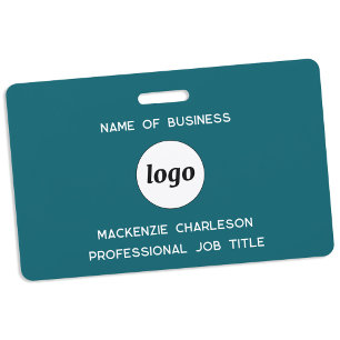 Logo Professionelles Geschäfts Teal Grün Name Ausweis
