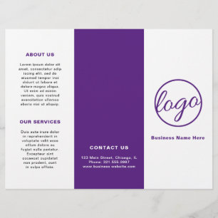 Logo Professionnel Simple Purple Trifold Brochure