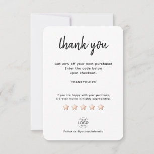 Logo propre Carte de remerciements PME