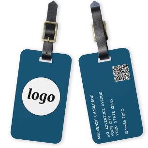 Logo-QR-Code Aquamarin grün Gepäckanhänger