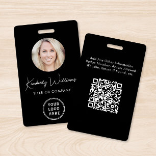 Logo QR Code Black Employee Foto ID Abzeichen Ausweis