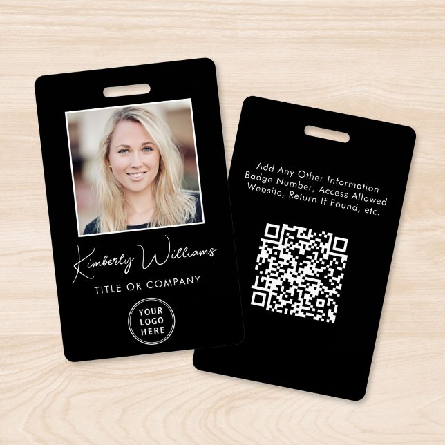 Logo QR Code Black Employee Foto ID Ausweis (Von Creator hochgeladen)