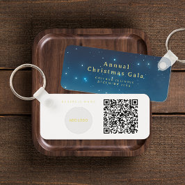 Logo-QR-Code Blue Gold-Schlüsselanhänger hinzufüge Schlüsselanhänger